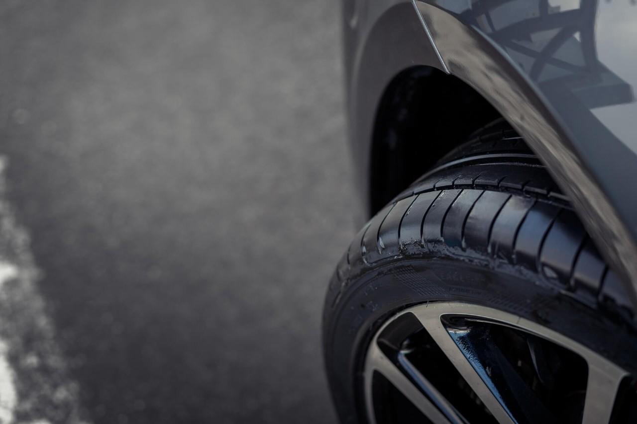 Tyre in the rain